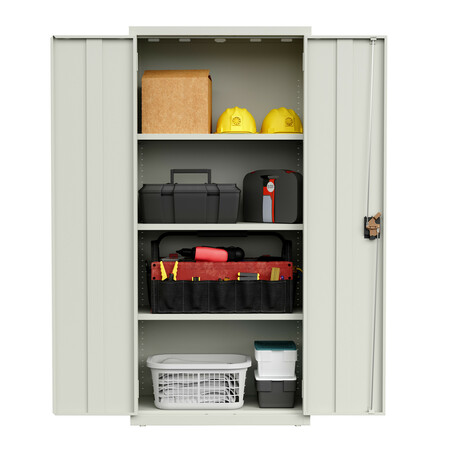 Hirsh Welded Steel Storage Cabinet with 4 Shelves, 15in D x 30in W x 66in H, Light Gray 26148